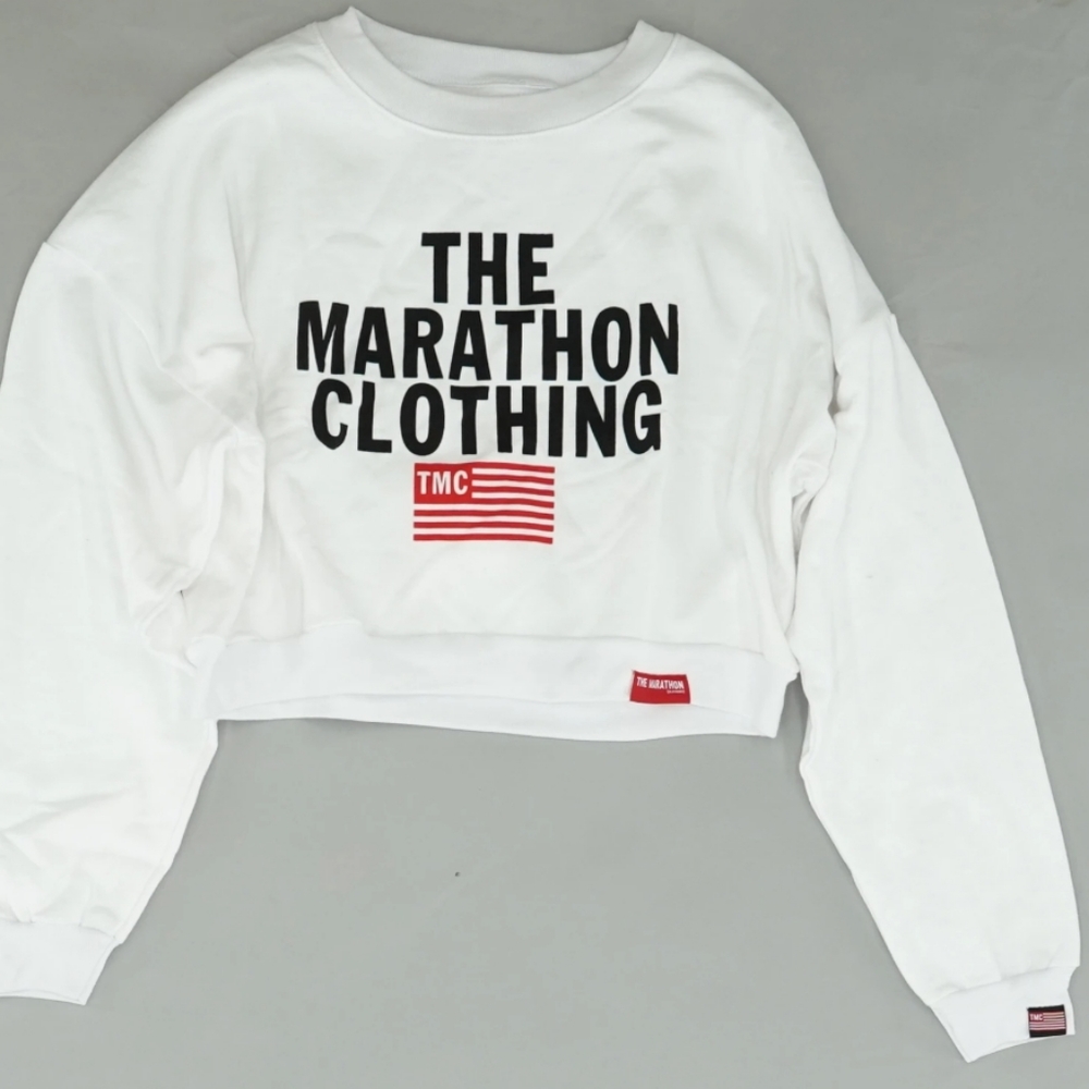 The Marathon Clothing - White Cropped Sweater